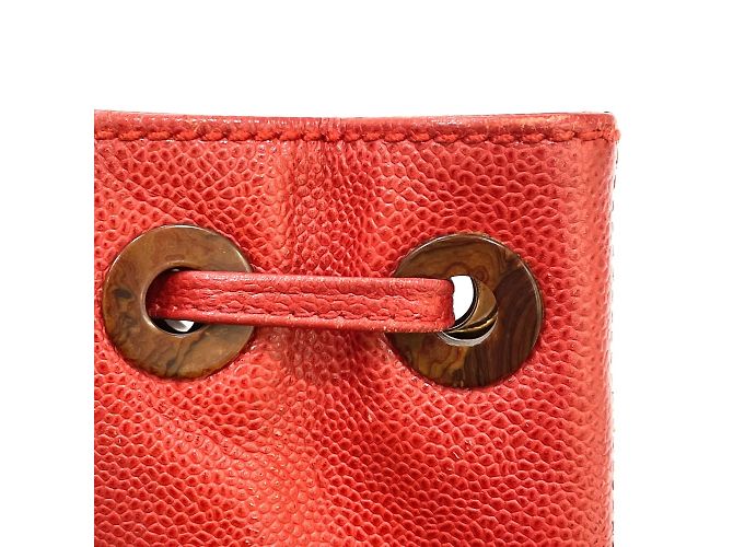 Chanel Vintage Rote Leder Tragetasche - Ansicht 9