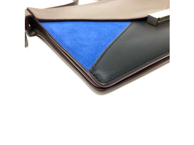 Céline Borsa a spalla in pelle marrone Celine - vista 3