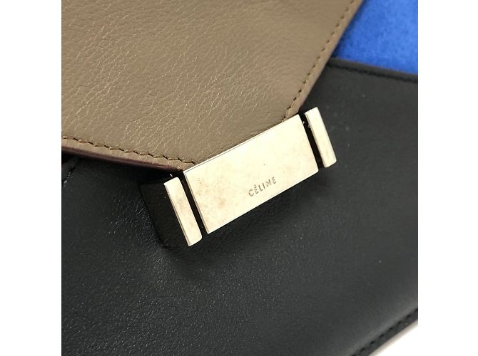 Céline Borsa a spalla in pelle marrone Celine - vista 5