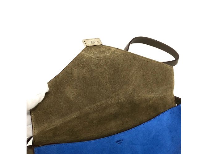 Céline Borsa a spalla in pelle marrone Celine - vista 8