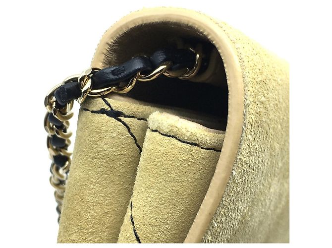 Borsa a spalla in pelle beige Chanel - vista 7