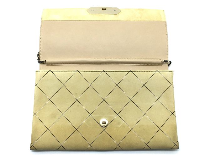 Borsa a spalla in pelle beige Chanel - vista 8