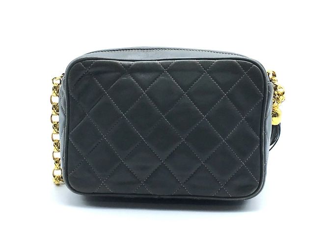 Borsa a spalla in pelle grigia Chanel Marrone - vista 2