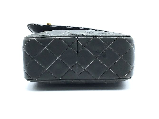Borsa a spalla in pelle grigia Chanel Marrone - vista 5