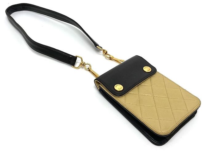 Marsupio in pelle nera e beige di Chanel Nero - vista 7