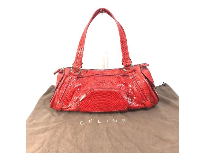 Céline Celine Vintage Rote Boston Tasche - Ansicht 16