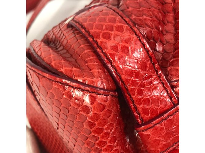 Céline Celine Vintage Rote Boston Tasche - Ansicht 8