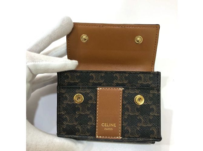Céline Celine Triomphe Kompaktgeldbörse Braun - Ansicht 11