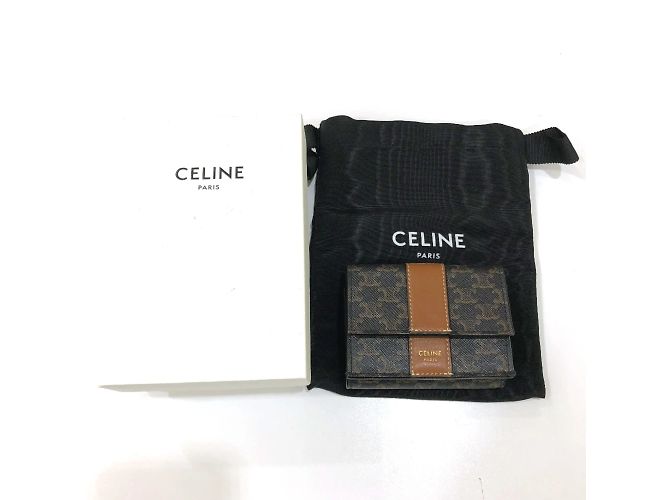 Céline Celine Triomphe Kompaktgeldbörse Braun - Ansicht 17