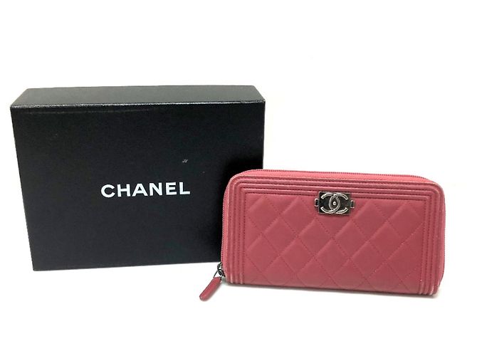 Chanel A68733 Boy Zip Around Long Wallet Rosa - vista 3