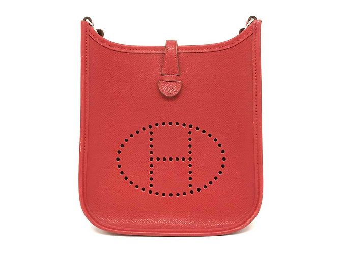 Hermès Borsa a spalla Pochette in pelle rossa Hermes Evelyn TPM Rosso - vista 2