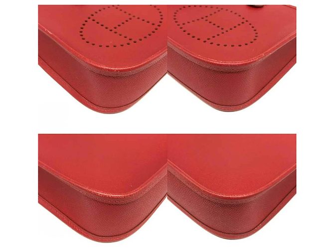 Hermès Borsa a spalla Pochette in pelle rossa Hermes Evelyn TPM Rosso - vista 4