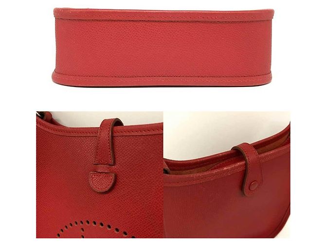 Hermès Borsa a spalla Pochette in pelle rossa Hermes Evelyn TPM Rosso - vista 5