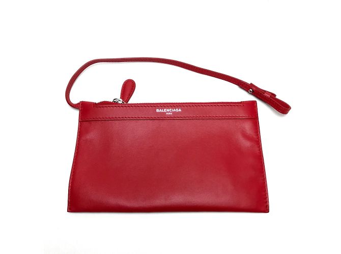 Borsa a spalla in pelle rossa Balenciaga Rosso - vista 7