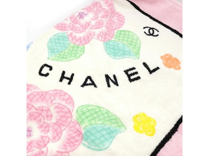 Serviette de bain Chanel Camélia Coco Mark Rose Blanc - vue 3