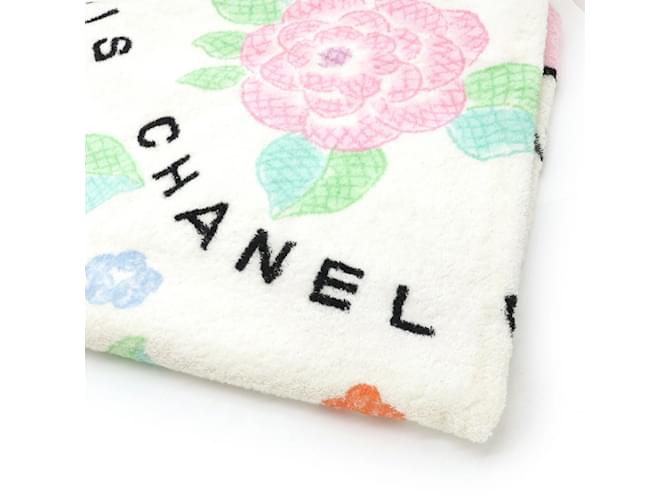 Serviette de bain Chanel Camélia Coco Mark Rose Blanc - vue 5