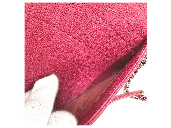 Borsa a spalla in pelle rosa Chanel - vista 10