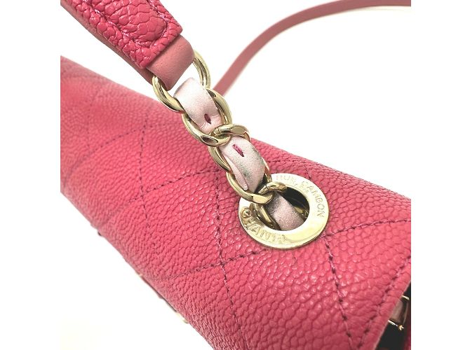 Borsa a spalla in pelle rosa Chanel - vista 11