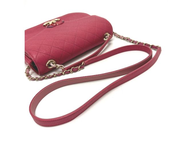 Borsa a spalla in pelle rosa Chanel - vista 12