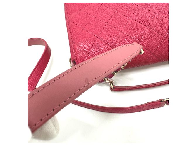 Borsa a spalla in pelle rosa Chanel - vista 13