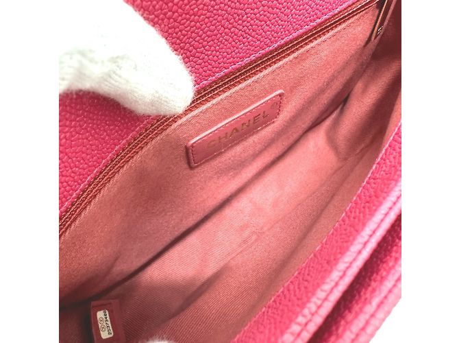 Borsa a spalla in pelle rosa Chanel - vista 14