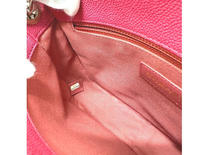 Borsa a spalla in pelle rosa Chanel - vista 16