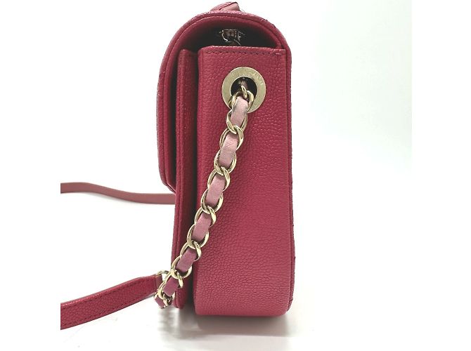 Borsa a spalla in pelle rosa Chanel - vista 3