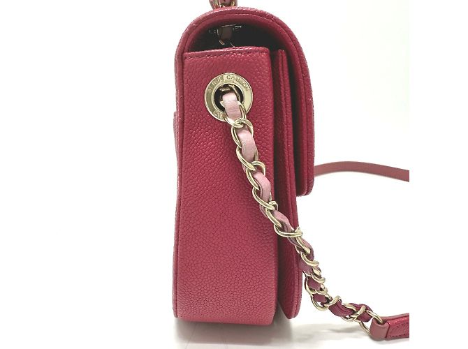 Borsa a spalla in pelle rosa Chanel - vista 4