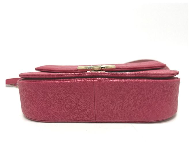 Borsa a spalla in pelle rosa Chanel - vista 5