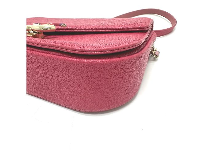 Borsa a spalla in pelle rosa Chanel - vista 6