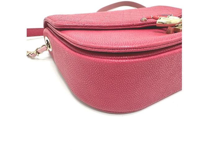 Borsa a spalla in pelle rosa Chanel - vista 7