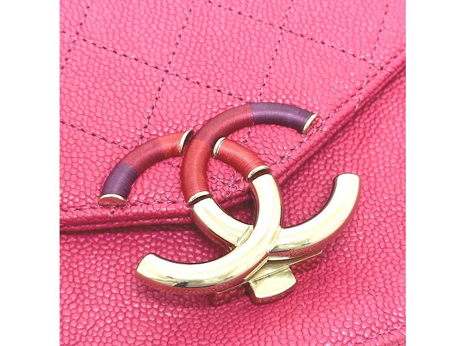 Borsa a spalla in pelle rosa Chanel - vista 8