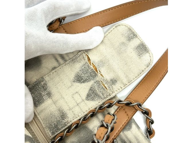 Borsa Chanel CC Mark 2WAY con catena Beige - vista 12