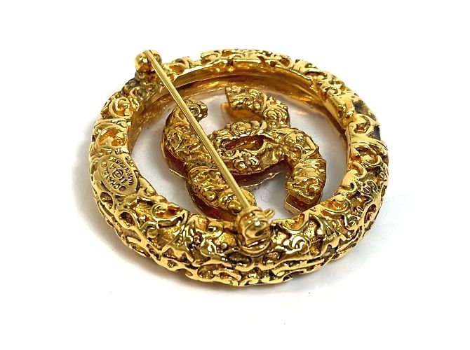 Spilla circolare in oro CC di Chanel D'oro - vista 2