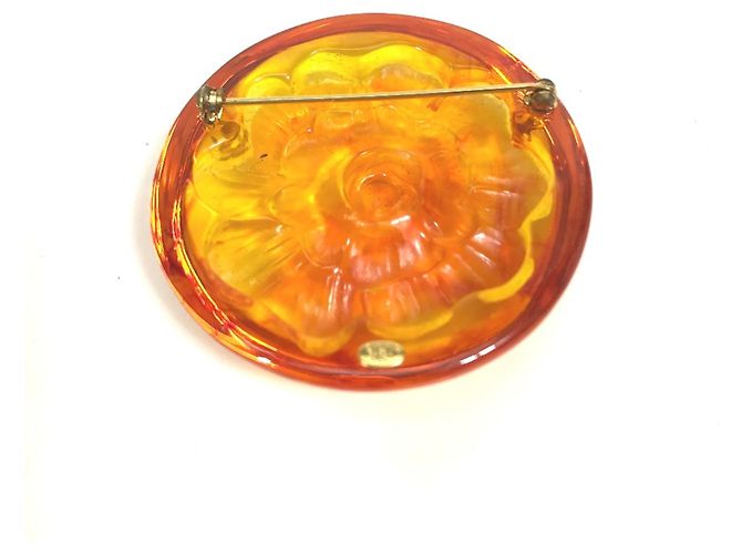 Spilla cerchio arancione Chanel - vista 2