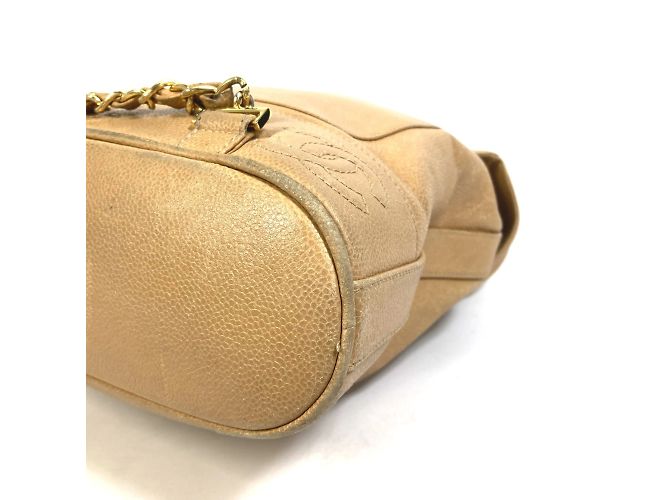 Chanel Vintage Beiger Leder Rucksack - Ansicht 8