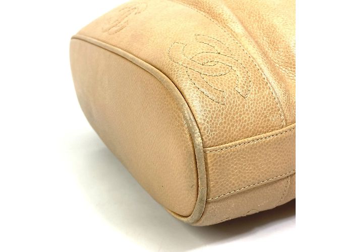 Chanel Vintage Beiger Leder Rucksack - Ansicht 9