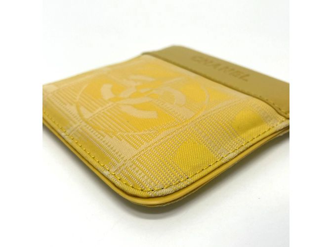 Monedero de cuero amarillo Chanel - vista 3