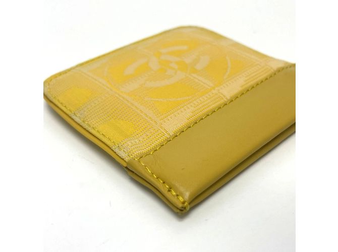 Monedero de cuero amarillo Chanel - vista 5