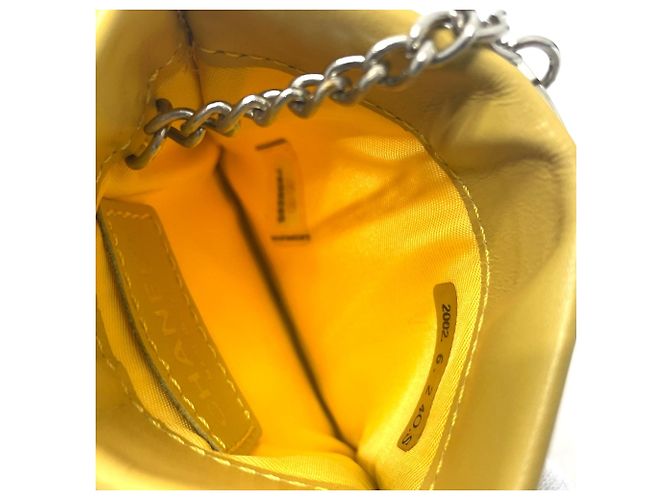 Monedero de cuero amarillo Chanel - vista 7