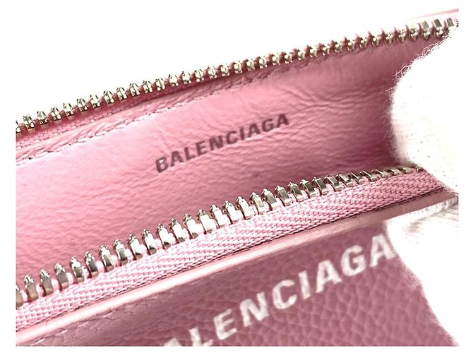 Monedero de cuero rosa Balenciaga - vista 8