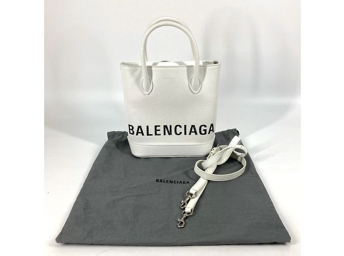 Borsa a spalla in pelle bianca Balenciaga Bianco - vista 17