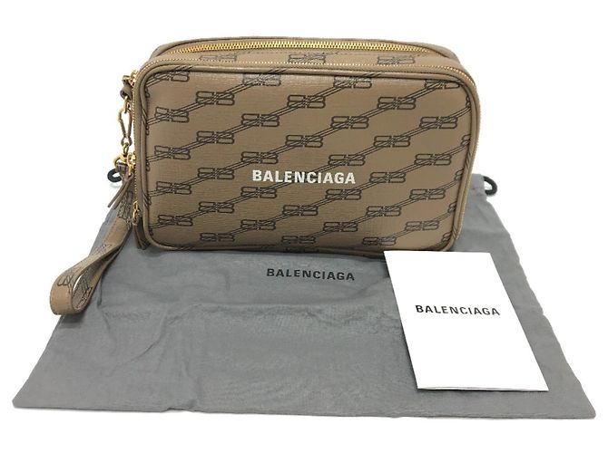 Clutch in pelle marrone Balenciaga - vista 14