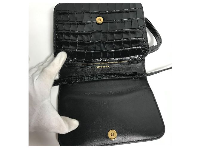 Borsa a spalla in pelle nera Balenciaga Nero - vista 9