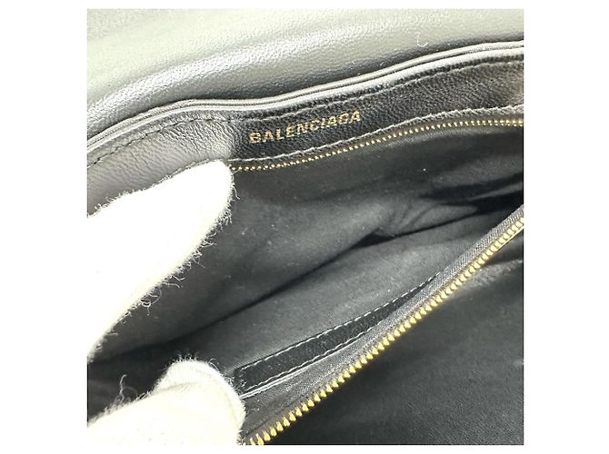 Borsa a spalla con logo Balenciaga 580161 Nero - vista 10