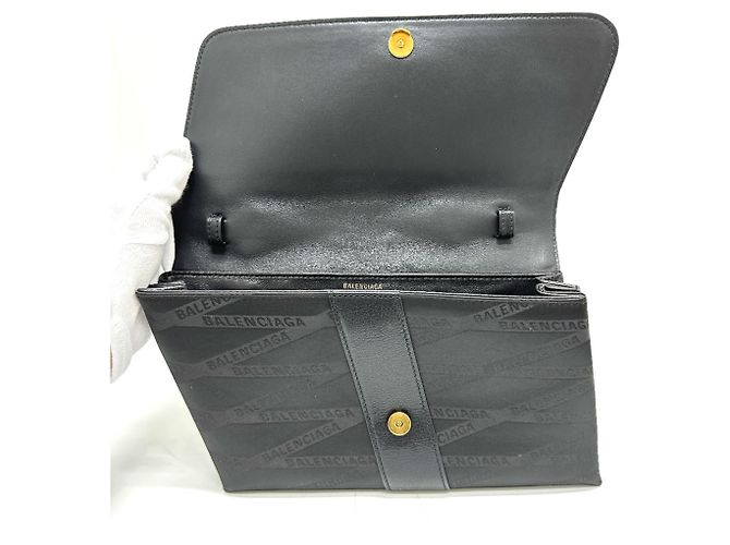 Borsa a spalla con logo Balenciaga 580161 Nero - vista 8