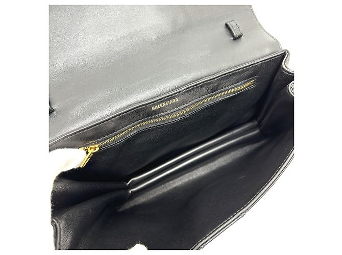 Borsa a spalla con logo Balenciaga 580161 Nero - vista 9