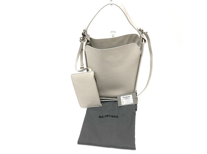 Borsa a spalla in pelle bianca Balenciaga Bianco - vista 17