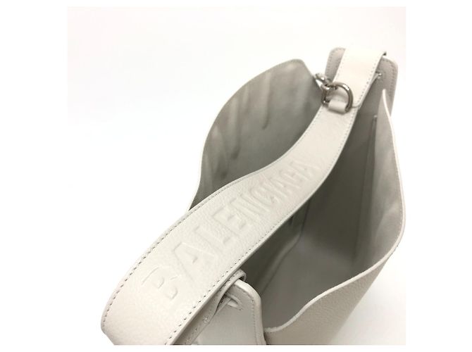 Borsa a spalla in pelle bianca Balenciaga Bianco - vista 8