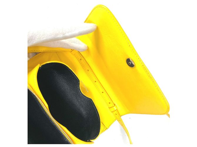 Borsa a spalla in pelle gialla Balenciaga Giallo - vista 11